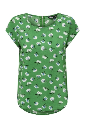 Only Only shirts en tops T-shirt Korte mouw green bee medium sonja flower